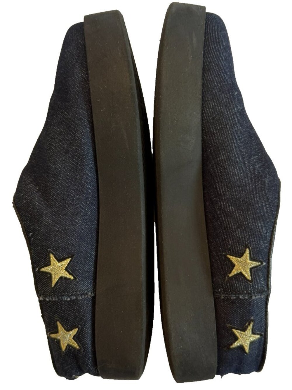 ELENA DENIM LEATHER PLATFORM SHOES MULES MADE IN ITALY WOMENS SIZE EU 38 US 8 9